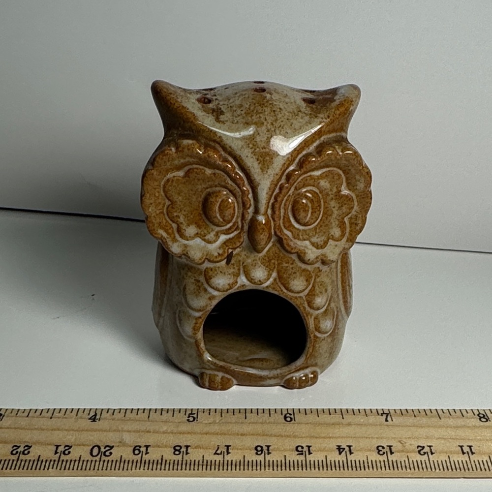 Vintage Japanese Enesco ceramic owl tea light candle holder